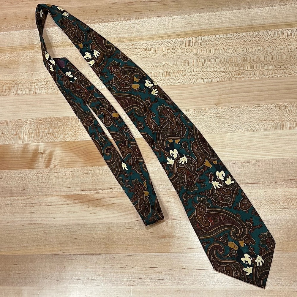 The Disney Store Paisley Mickey Mouse Tie,‎ 100% Silk